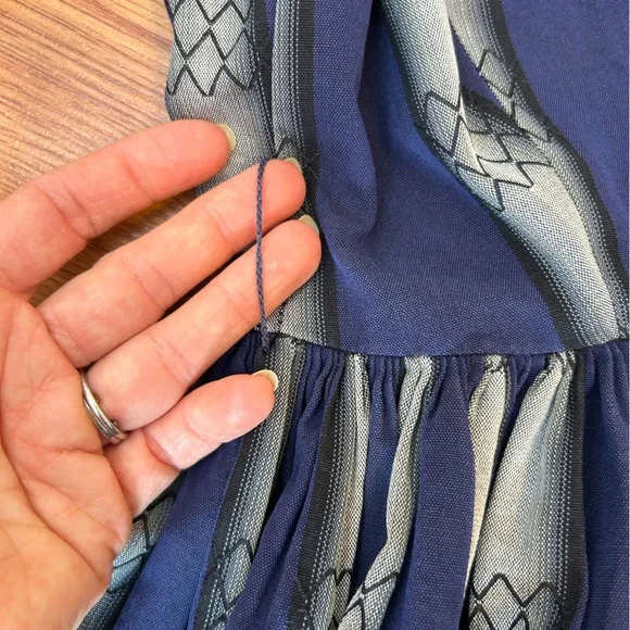 Vintage 1950’s Jonathan Logan Navy and Grey Striped Button Front Dress size XS - Picture 10 of 11